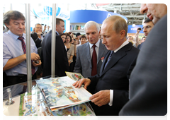 Prime Minister Vladimir Putin at the Moscow International Book Fair
