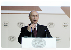 Prime Minister Vladimir Putin addressing 