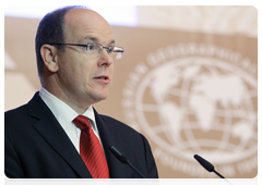 Prince Albert II of Monaco at the international forum The Arctic: Territory of Dialogue
