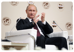 Prime Minister Vladimir Putin addressing 