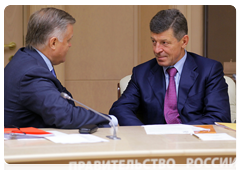 President of Russian Railways Vladimir Yakunin and Deputy Prime Minister Dmitry Kozak