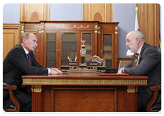 Prime Minister Vladimir Putin meeting with Viktor Vekselberg, president and owner of Renova Group