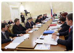 Prime Minister Vladimir Putin chairing a meeting of the Russian Government Presidium