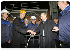 Председатель Правительства Российской Федерации В.В.Путин принял участие в пуске нового электросталеплавильного комплекса на заводе «Ижсталь»