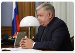 Head of the Federal Migration Service Konstantin Romodanovsky at a meeting with Prime Minister Vladimir Putin