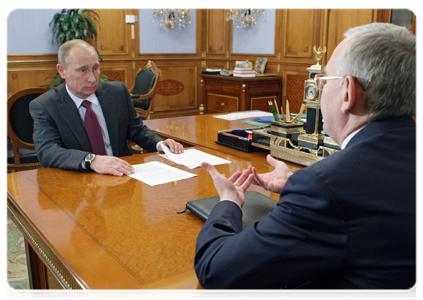 Председатель Правительства Российской  Федерации В.В.Путин провёл рабочую встречу с главой Республики Карелия А.В.Нелидовым