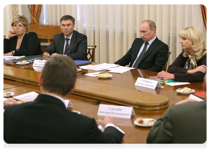 Prime Minister Vladimir Putin meeting with representatives of veterans’ organisations