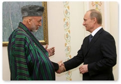 Председатель Правительства Российской Федерации В.В.Путин встретился с Президентом Афганистана Х.Карзаем