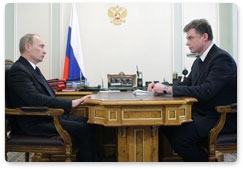 Председатель Правительства России В.В.Путин провёл рабочую встречу с главой «Холдинга МРСК» Н.Н.Швецом
