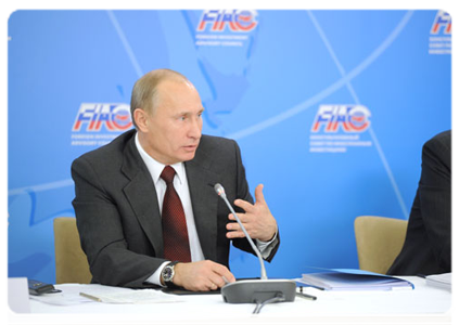 Prime Minister Vladimir Putin chairing a meeting of the Foreign Investment Advisory Council (FIAC)
