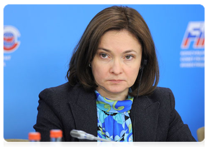 Minister of Economic Development Elvira Nabiullina at a meeting of the Foreign Investment Advisory Council (FIAC)