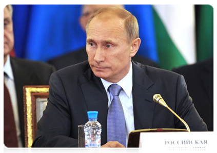 Prime Minister Vladimir Putin during an enlarged meeting of the CIS Council of Heads of Government