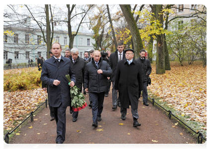 Prime Minister Vladimir Putin at the celebrations marking the 200th anniversary of the Imperial Lyceum at Tsarskoye Selo