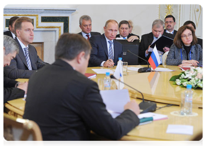Prime Minister Vladimir Putin attends a meeting of the Supreme Body of the Customs Union held at the level of heads of government