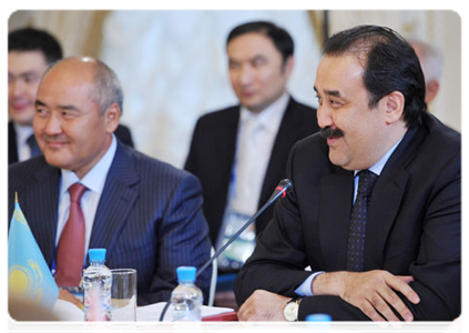 Kazakh Prime Minister Karim Massimov at a meeting of the Supreme Body of the Customs Union held at the level of heads of government