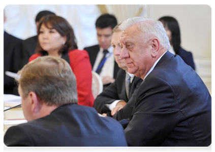 Belarusian Prime Minister Mikhail Myasnikovich at a meeting of the Supreme Body of the Customs Union held at the level of heads of government