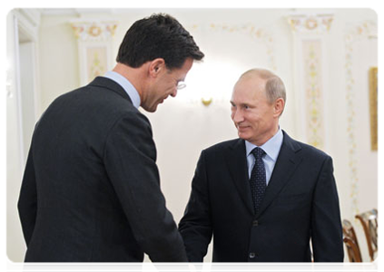Prime Minister Vladimir Putin meeting with Prime Minister of the Netherlands Mark Rutte