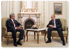 Председатель Правительства Российской Федерации В.В.Путин встретился с Президентом Республики Армении С.А.Саргсяном