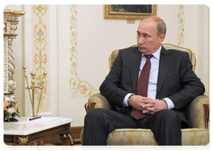 Председатель Правительства Российской Федерации В.В.Путин встретился с Президентом Республики Армении С.А.Саргсяном