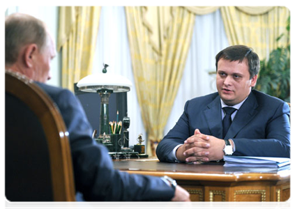 Andrei Nikitin, director general of the Strategic Initiatives Agency, at a meeting with Prime Minister Vladimir Putin