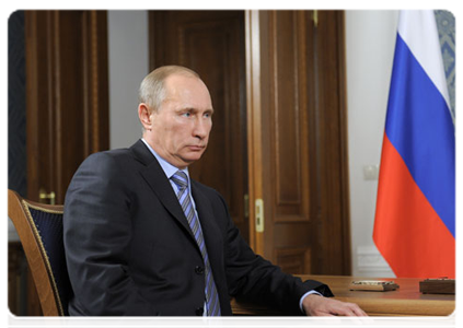Prime Minister Vladimir Putin meeting with Novgorod Region Governor Sergei Mitin