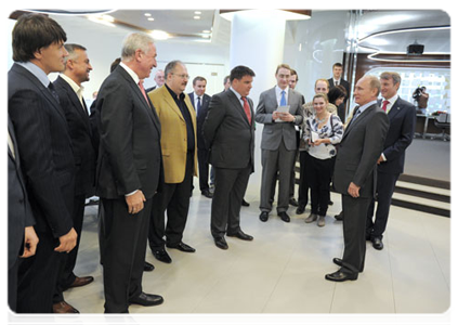 Prime Minister Vladimir Putin visits Sberbank's South Port customer support centre and attends the opening ceremony of the state-of-the-art Data Processing Centre there