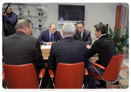 Prime Minister Vladimir Putin meeting with Russia’s ice hockey leadership