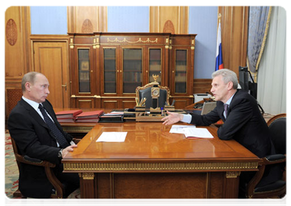 Председатель Правительства Российской Федерации В.В.Путин провёл рабочую встречу с министром образования и науки А.А.Фурсенко