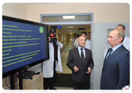 Prime Minister Vladimir Putin at the Regional Perinatal Centre in Kaliningrad