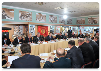 Prime Minister Vladimir Putin meeting in Kaliningrad with war veterans, retired military and law-enforcement servicemen
