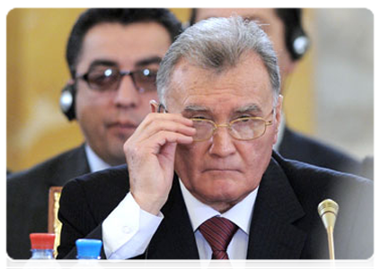 Tajik Prime Minister Akil Akilov at an expanded meeting of the SCO heads of government