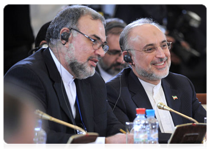 Iranian Foreign Minister Ali Akbar Salehi at an expanded meeting of the SCO heads of government