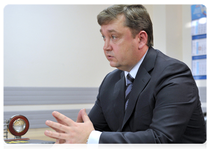 Tver Region Governor Alexander Shevelyov at a meeting with Prime Minister Vladimir Putin
