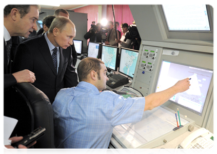 Prime Minister Vladimir Putin inspects North-East Air Navigation, a branch of the Federal State Unitary Enterprise State ATM Corporation