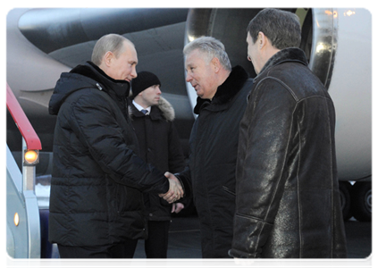 Prime Minister Vladimir Putin arrives in the Magadan Region
