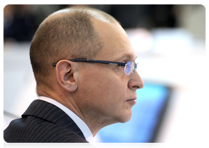 Руководитель государственной корпорации «Росатом» С.В.Кириенко на заседании Правительственной комиссии по развитию электроэнергетики