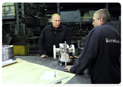 Председатель Правительства Российской Федерации В.В.Путин посетил ОАО «Балтийский завод»