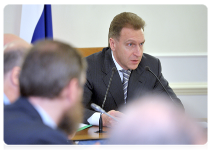 First Deputy Prime Minister Igor Shuvalov chairs a meeting of the Presidential Council for  Financial Market Development