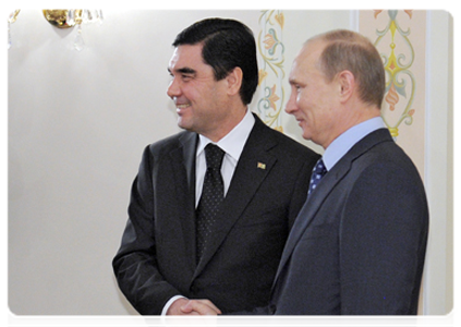 Prime Minister Vladimir Putin meets with President of Turkmenistan Gurbanguly Berdimuhamedov