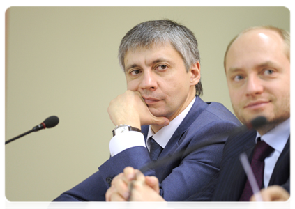 Deputy Minister of Healthcare and Social Development Alexander Safonov and president of the All-Russian Public Organisation, Delovaya Rossiya, Alexander Galushka