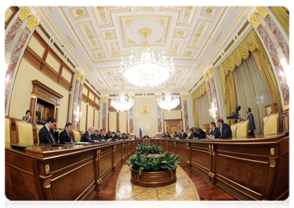 Председатель Правительства Российской Федерации В.В.Путин провёл заседание Правительства