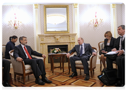 Prime Minister Vladimir Putin meeting with Turkish Minister of Energy and Natural Resources Taner Yildiz