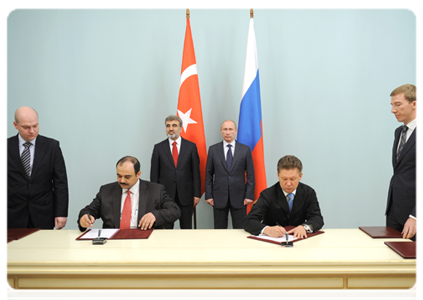 The following documents were signed in the presence of Prime Minister Vladimir Putin