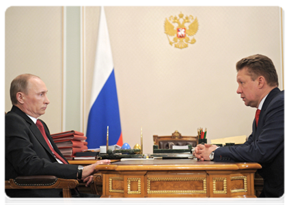 Председатель Правительства Российской Федерации В.В.Путин провёл рабочую встречу с главой ОАО «Газпром» А.Б.Миллером