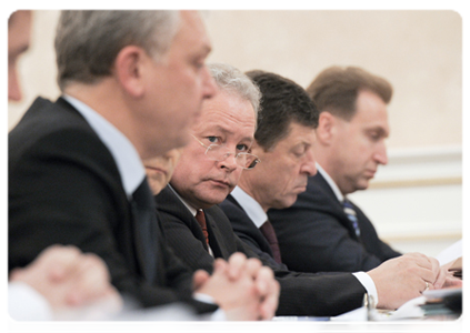 Члены Правительства во время заседания Президиума Правительства