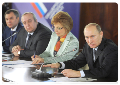 Председатель Правительства Российской Федерации В.В.Путин провёл заседание Координационного совета Общероссийского народного фронта