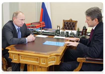 Prime Minister Vladimir Putin meeting with Krasnodar Territory Governor Alexander Tkachev