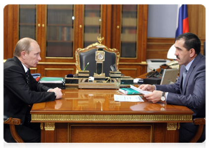 Prime Minister Vladimir Putin and President of Ingushetia Yunus-Bek Yevkurov