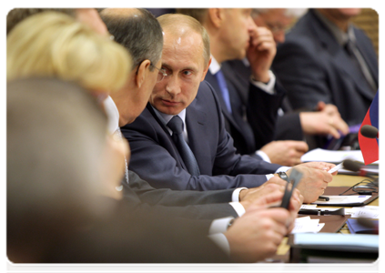 Председатель Правительства Российской Федерации В.В.Путин принял участие в пленарном заседании «Правительство России – Комиссия Евросоюза»