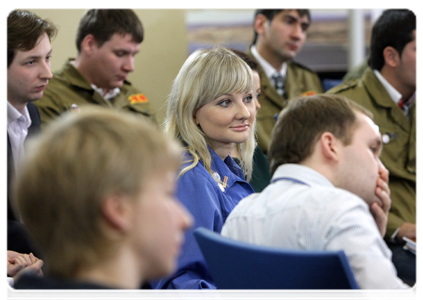 Representatives of student organisations at a meeting with Prime Minister Vladimir Putin